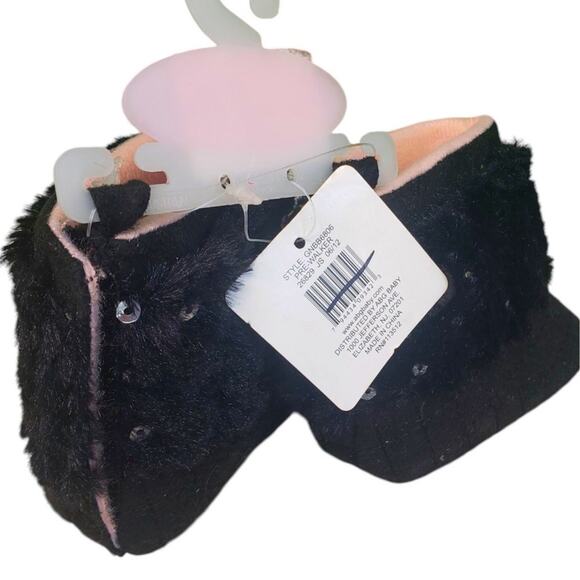 Rising Star Baby Size 2 (6-9 Months) Black Sequin Pre-Walking Shoes Booties, NWT - Picture 6 of 6